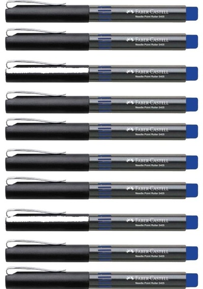 Faber Castell Needle 5405 0.5 İğne Uçlu Roller Kalem 10 Adet Mavi