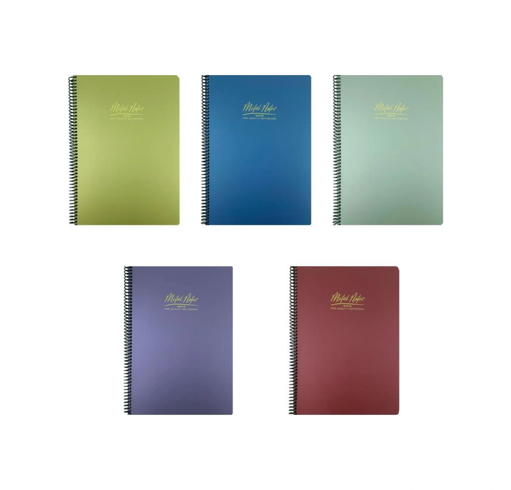 Metal Notes A4 Spiralli Defter Pp Kapak 100 Yaprak Kareli 5'li Karışık