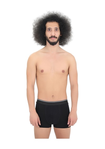 Andredimoda Erkek Pamuklu Likralı Boxer 5'li Premium Paket Çeyizlik Özel Dizayn Siyah Siyah