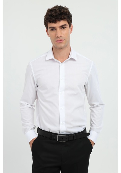 Dufy Erkek Regular Fit Uzun Kol Beyaz Gömlek-26233