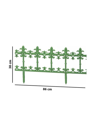 Omnipazar Sy-5990 Klasik Plastik Bahçe Çiti 86x38 Cm 4'lü Set Yeşil