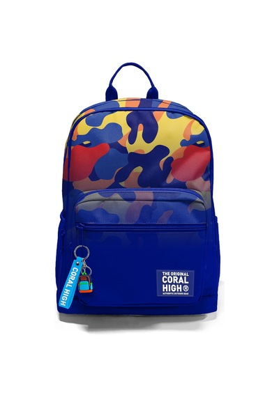Coral High Saks Kamuflaj Desenli Okul Sırt Çantası 33239 Mavi