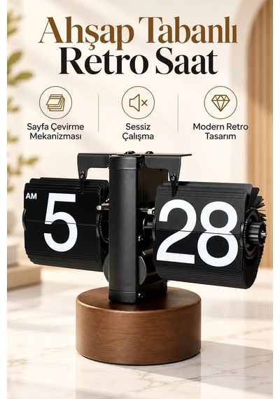 Exenar - Koyu Kahverengi - Yaprak Masa Saati Otomatik Sayfa Çevirmeli Retro Mekanik Ahşap Tasarım Flip Clock Ofis Aksesuarı Exenar - Koyu Kahverengi - Yaprak Masa Saati Otomatik Sayfa Çevirmeli Retro Mekanik Ahşap Tasarım Flip Clock Ofis Aksesuarı