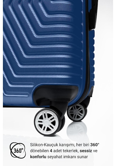G&d Polo Suitcase Abs Kabin Ve Orta Boy Çivit Mavi 2'li Valiz Seti 600.05-set-ok Mavi
