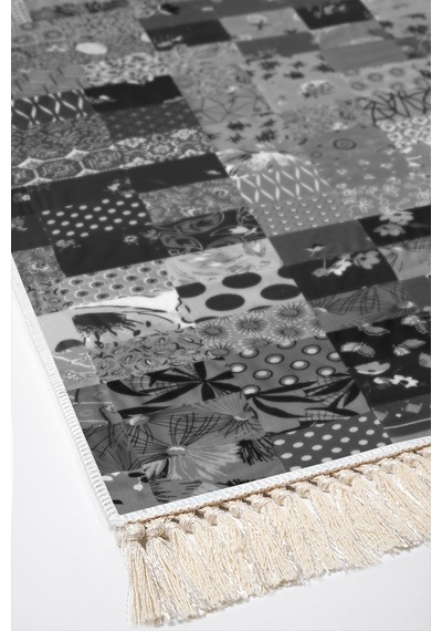 Eko Trend Djt Yıkanabilir Kaymaz Taban 3 Lü Yatak Odası Takımı Mu148 Patchwork gri