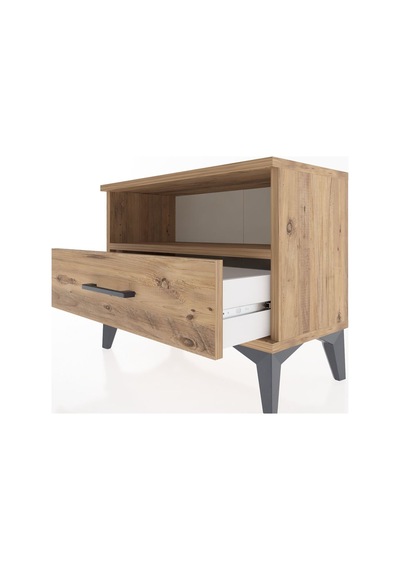 Arges Komodin Tek Raflı Tek Çekmeceli 60x30x48 Çam-çam Çam
