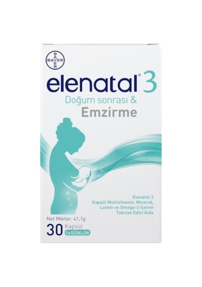 Elenatal3 Multivitamin, Mineral Ve Omega-3 İçeren Takviye Edici Gıda 30 Kapsül