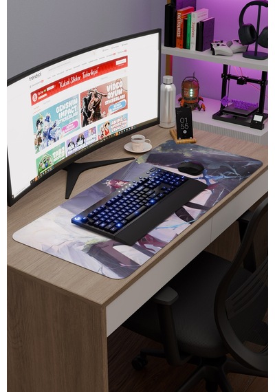 Rosaria Genshin Impact Anime Oyuncu V2 - 90x40 Xxl Gaming Mouse Pad Fare Altlığı