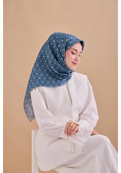 Silk Home Twill İpek Eşarp 11479-19 Pudra Vizon, Karolina Mavi