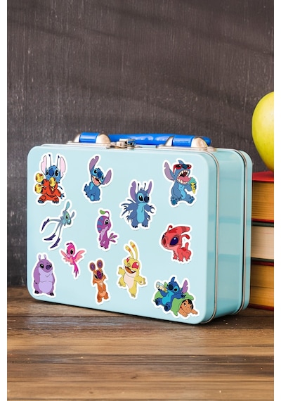 127 Adet Stitc Temalı Sticker Seti - Kalem Suluk Defter Cam Masa Laptop Tablet Sticker Suya Dayanıklı Çok Renkli