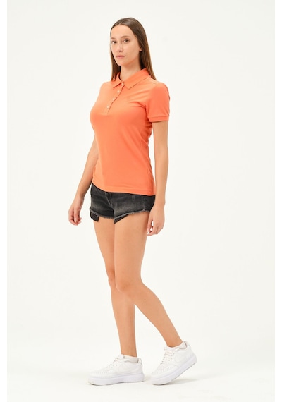 Msw Kadın Kısa Kollu Regular Fit Polo Yaka T-shirt Coral