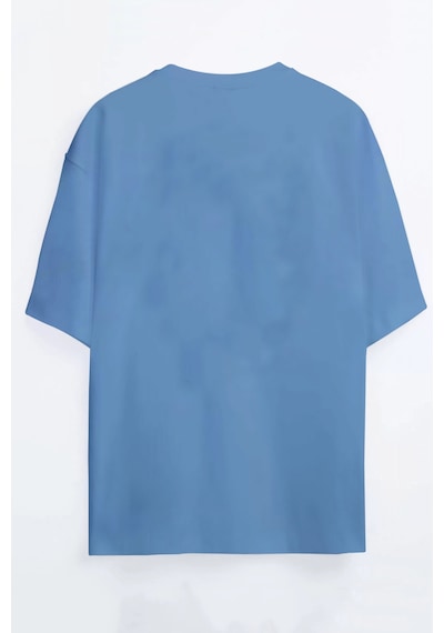 Street Cats - Sokak Kedileri Siyah - Beyaz Oversize T-shirt Mavi