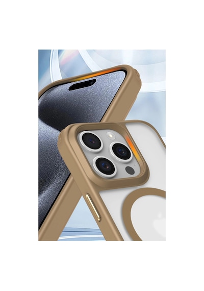 Apple İphone Uyumlu 16 Pro Max Kılıf Enka Magsafe Silikon Kılıf - Titan Gri Çokrenkli