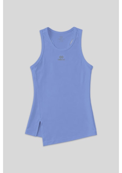 Tommy Life Eflatun Yırtmaç Detaylı O Yaka Sıfır Kollu Standart Kalıp Kadın Spor Atlet - 97256 Mor