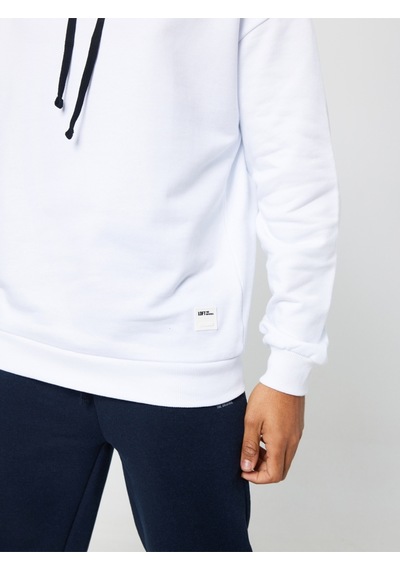 Oversize Fit Erkek Sweatshirt beyaz