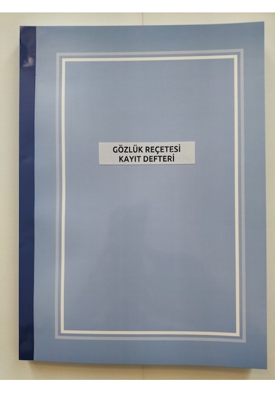 Gözlük Optik Reçete Kayıt Defteri Karton Kapak