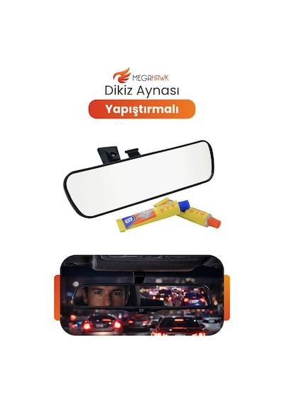 Araç İçi Dikiz Aynası Geniş Açılı İç Ayna Yapıştırmalı Aparatlı Net Görüş Universal