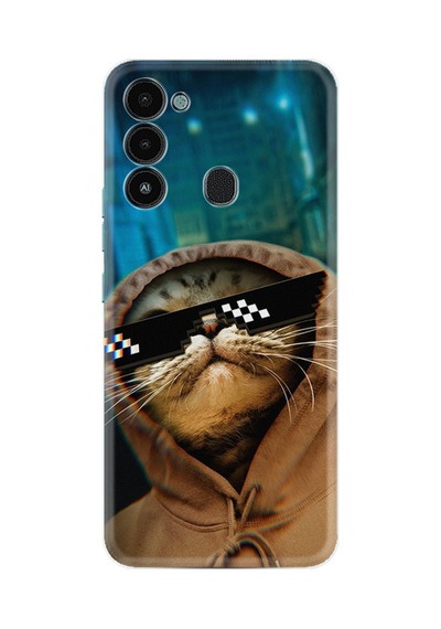 Tecno Spark 8c Kılıf Resimli Desenli Silikon Platinium Series Troll Cat 1897