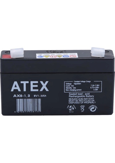 Atex Ax6-1.3 6v 1.3ah Akü
