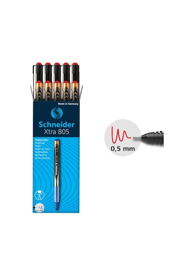 Schneider Xtra 805 İğne Uçlu Kalem 0.5 Kırmızı 10'lu Set