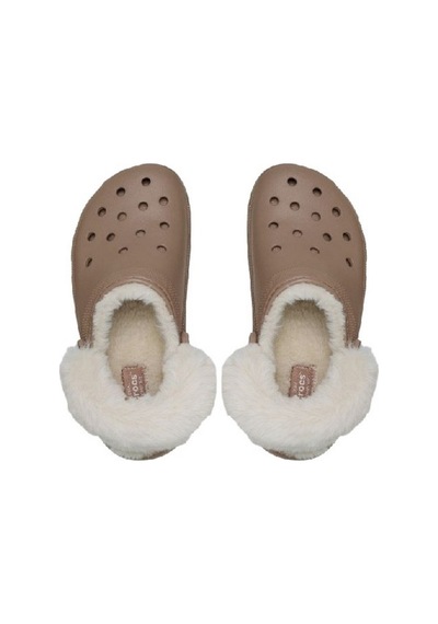 Crocs Classic Platform Fuzz Lined Clog Kadın Terlik 212854 Kahverengi