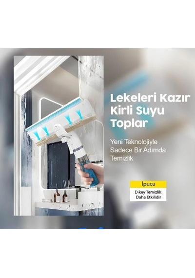 Cam Silme Aparatı Çok Fonksiyonlu 4'ü 1 Arada Cam Sileceği Beyaz