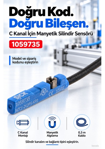 Sıck Mzc1-2v2ps-kp0 Silindir Sensörü 1059735