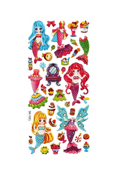 Sticker Kabartmalı Stiker Defter, Planlayıcı Etiket Sk100 9x18 Cm- Denizkızı Giydirme