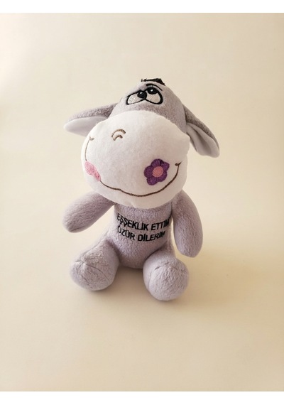 Peluş Eşek-eşeklik Ettim Özür Dilerim-25 Cm Gri