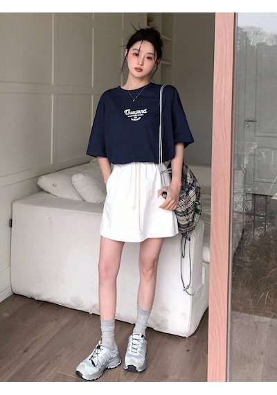 Unisex Thousand Baskılı Tasarım Tshirt Lacivert