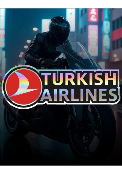 Hologram Tekli Turkısh Aırlınes Araba, Motorsiklet, Kask, Laptop,cam Sticker 15x7 Cm 1