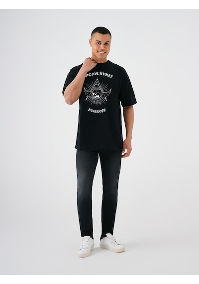Oversize Erkek Tshirt K.kol Siyah