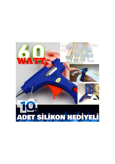 60 Watt Profesyon Silikon Tabancası Açma Kapamalı 10 Adet Silikon 60 Watt Profesyon Silikon Tabancası Açma Kapamalı 10 Adet Silikon