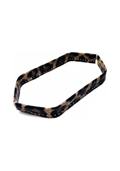 Angel Çanta Aksesuar Leopar Renk Derili Metal Çanta Ağzı 33 Cm