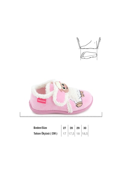 Gezer Kışlık Cırtlı Ayarlanabilir Rahat İç Taban Kız Çocuk Panduf Ayakkabı Ga2kpm.03366.00.r90.b42 Pembe