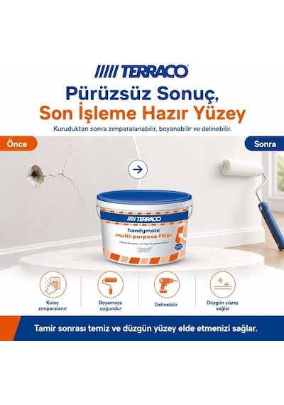 Terraco Handymate Çok Amaçlı Tamir Dolgu Macunu - 1 Lt