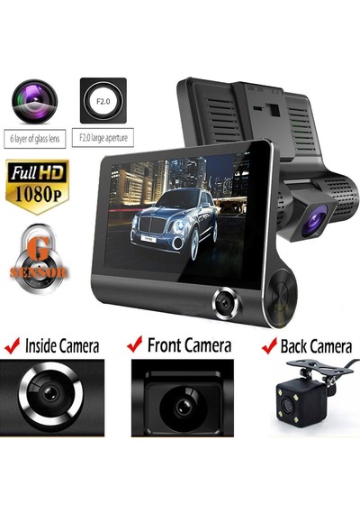 Kingboss Full Hd 1080P 3 Kamera Araç İçi Kaydedici