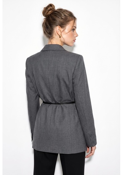 Shade Kadın Astarlı Garni Kol Detaylı Kemerli Blazer Ceket 8146 60286139 - Antrasit