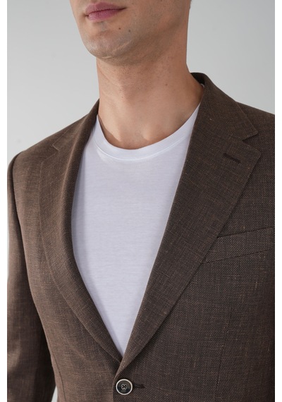 Bisse Erkek Platinum Regular Fit Torba Cep Yün Ceket Kahve Pck25y25007 D11 Kahve