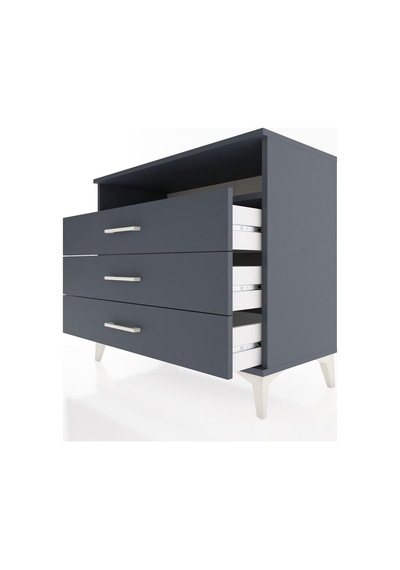 Hyperion Şifonyer Tek Raflı 3 Çekmeceli 88x44x80 Antrasit-ant... Antrasit