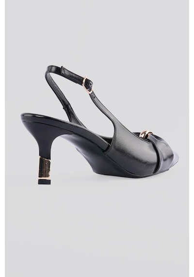 Kadın Stiletto Sivri Burun Fiyonk Ve Gold Halka Detaylı Arkası Açık Topuklu Ayakkabı Calyra Siyah Siyah Kadın Stiletto Sivri Burun Fiyonk Ve Gold Halka Detaylı Arkası Açık Topuklu Ayakkabı Calyra Siyah Siyah