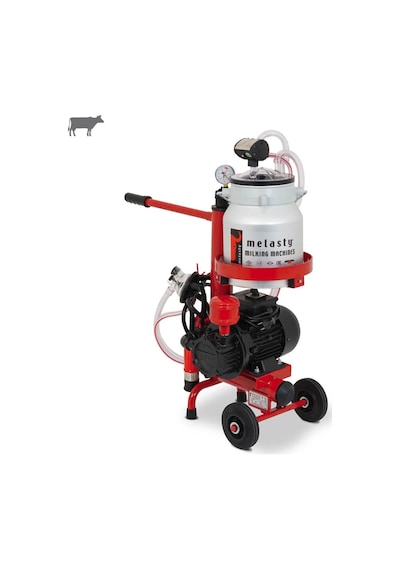Melasty Micro Tekli İnek Süt Sağma Makinesi Alüminyum Güğüm - Kauçuk Memelik Kuru Pompa