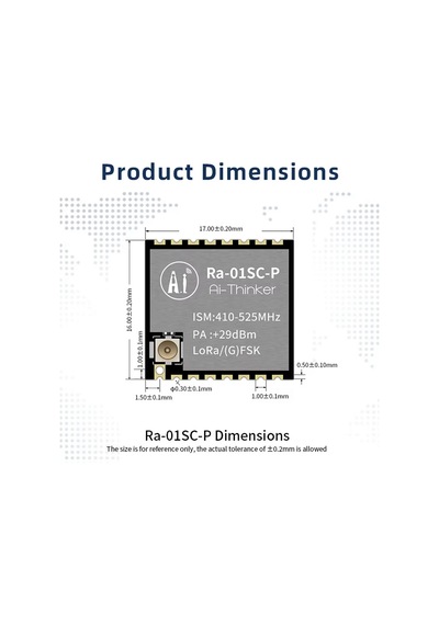 Lora Ra-01sc-p Rf Modül 410mhz-525mhz Llcc68+ Transceiver Uzun Mesafe 0.5km/10km Su Elektrik Gaz