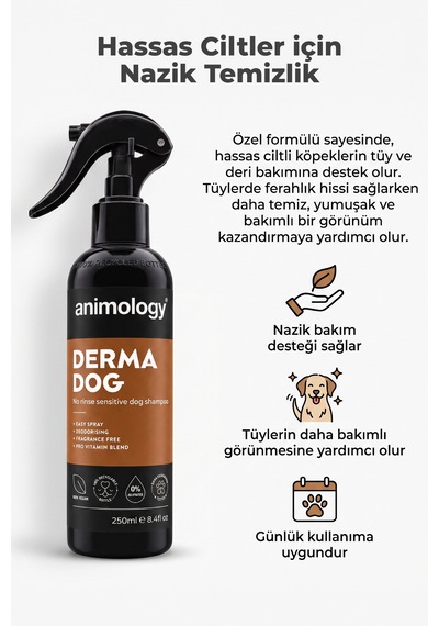Animology Derma Dog Hassas Derili Köpek Durulamasız Şampuan 250 Ml
