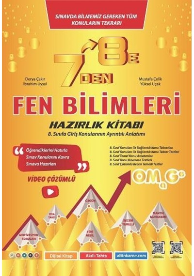 Omage Yayınları 8. Sınıf 7 Den 8 E Fen Bilimleri Hazırlık Kitabı