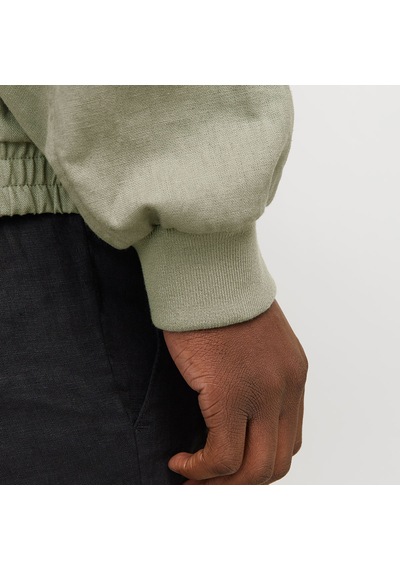 Jack & Jones Jack&jones Blaleister Linen Blend Bomber Erkek Haki Klasik Yaka Ceket Haki
