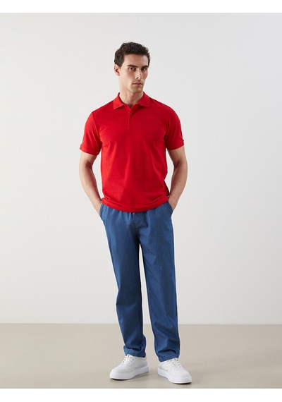 Lcwaıkıkı Classic Kırmızı Polo Yaka Kısa Kollu Pike Erkek Tişört