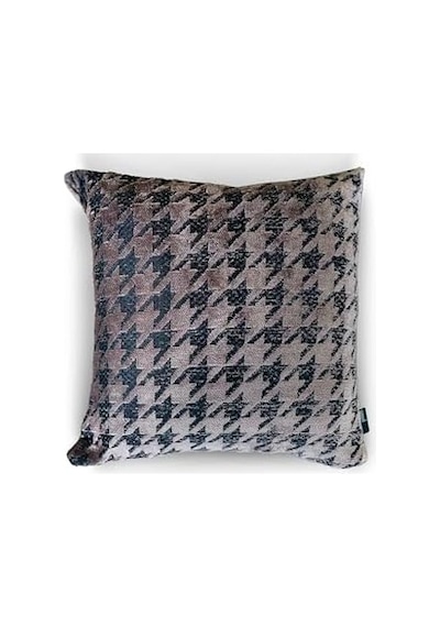 Taupe Houndstooth Kazayağı Desenli Dekoratif Kırlent/yastık Kılıfı 45x45 Cm,%100 Polyester Döşemelik Kumaş 50 x 22