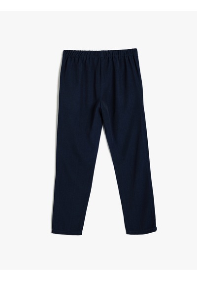 Koton Chino Okul Pantolonu Cep Detaylı Dar Kesim Lacivert 5wkg40001aw Lacivert