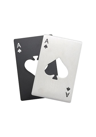 2 Adet Poker Kart Paslanmaz Çelik Şişe Açacağı Tek Renk